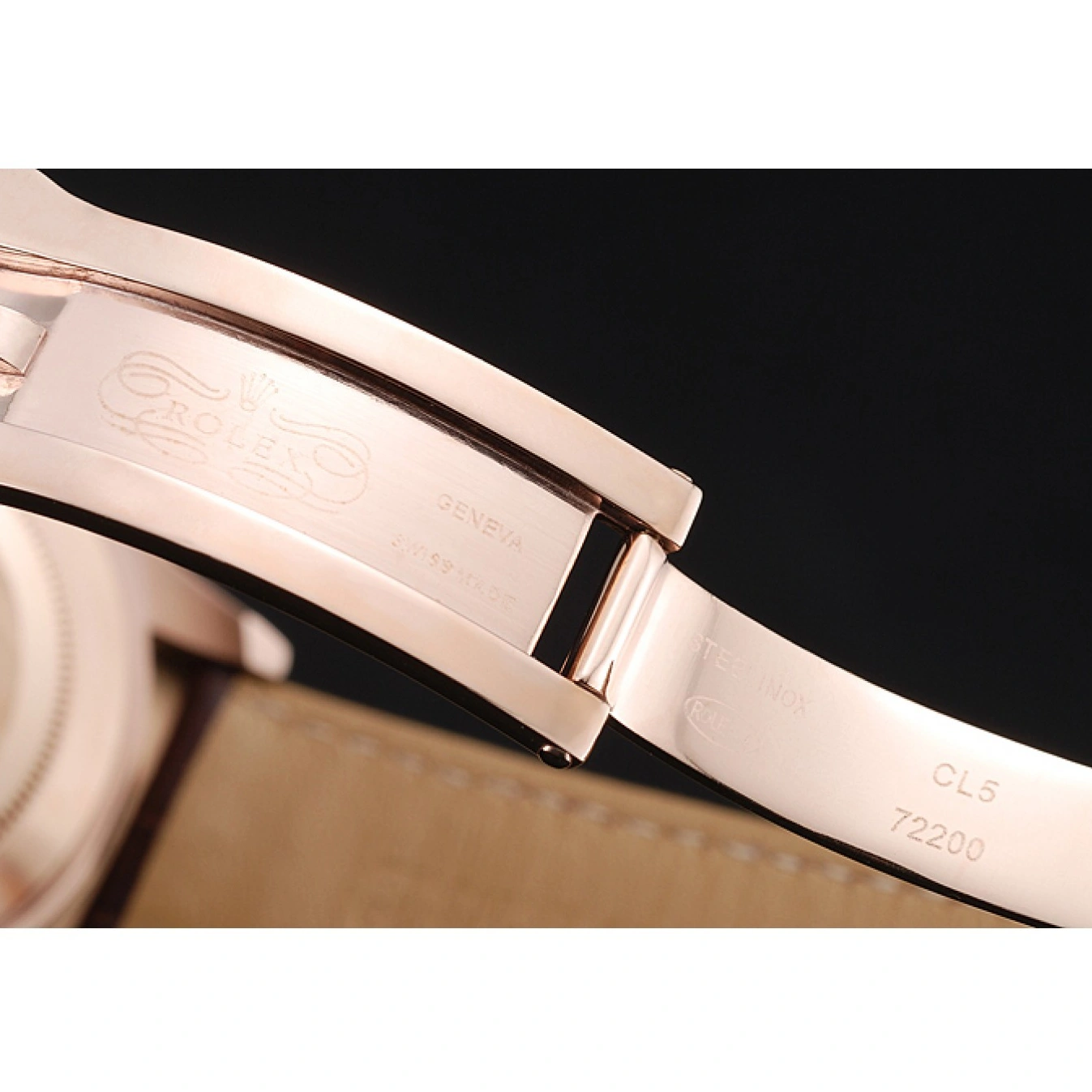 Aaa fake watches Brown Gold Cosmograph Leather Rose Bracelet Dial Case Rolex 1454243 Daytona Brown 1013